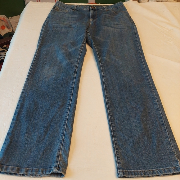 Lee Perfect Fit Just Below Waist Dark Wash High Rise Straight Leg Jeans Size 16 - Picture 3 of 14